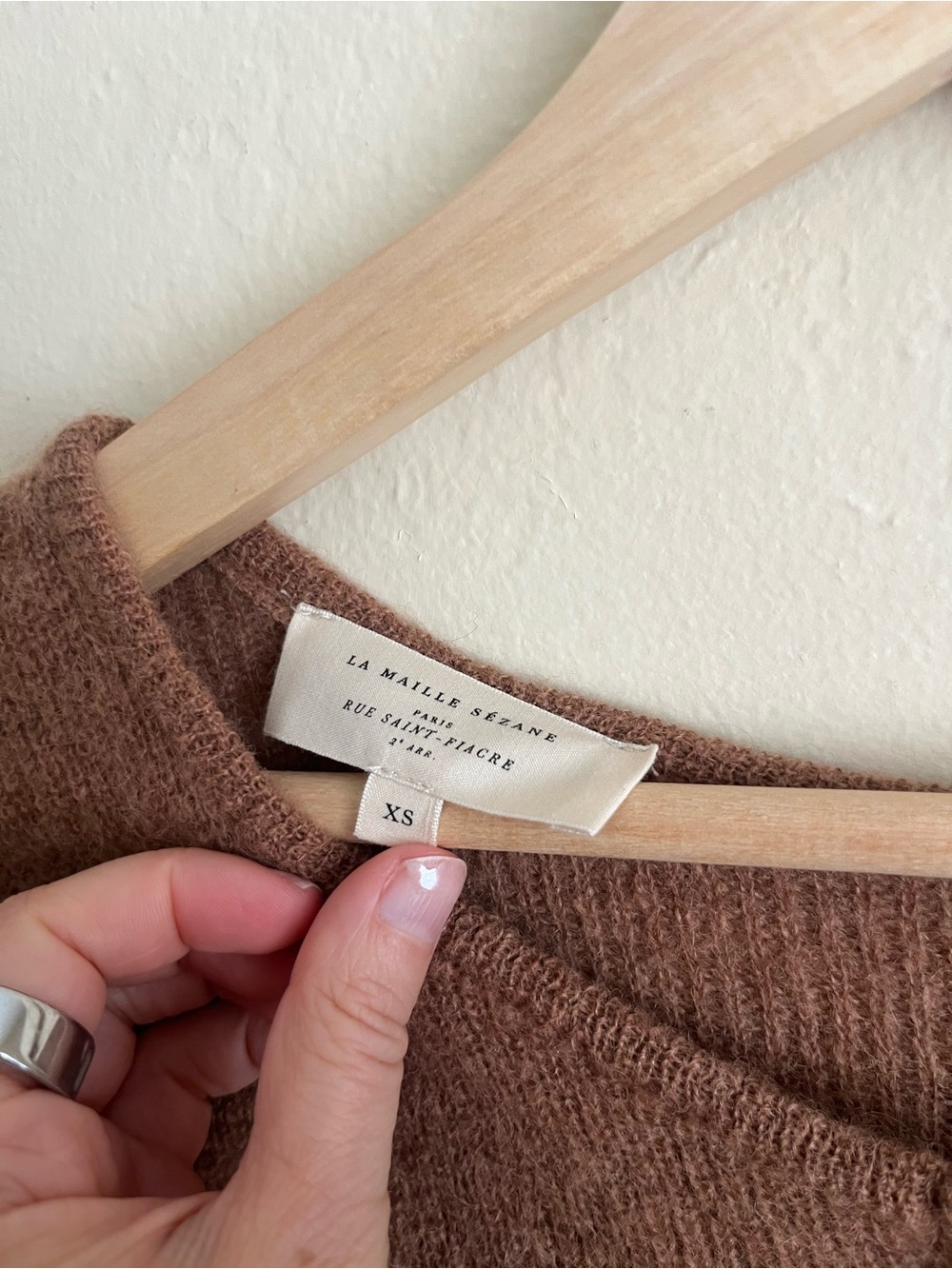 Sezane Gaspard button down cardigan in Brown - Picture 3 of 4